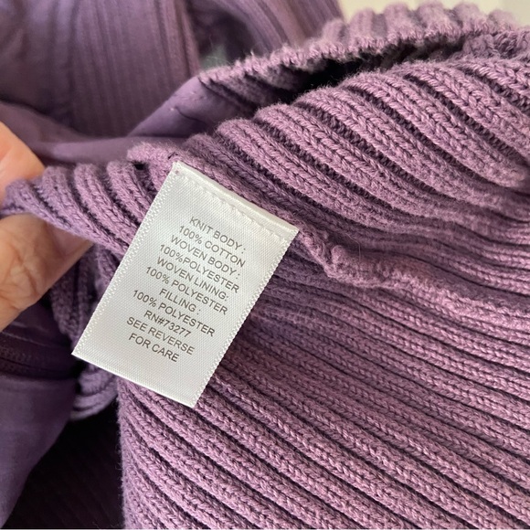 Croft & Barrow Purple Quilted and Ribbed Jacket Size Medium - Picture 5 of 7